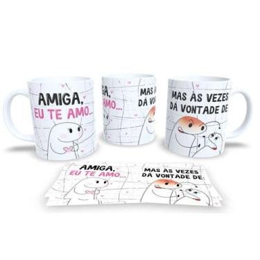 Imagem de Caneca de Porcelana Personalizada Flork Amizades Com Frases Divertidas