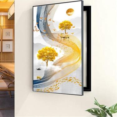 Imagem de Decoração de caixa de medidor elétrico ocultar pinturas capa interna tampa de medidor elétrico caixa de cobertura de medidor casa decorativa caixa de interruptor criativa moderna decorativa,