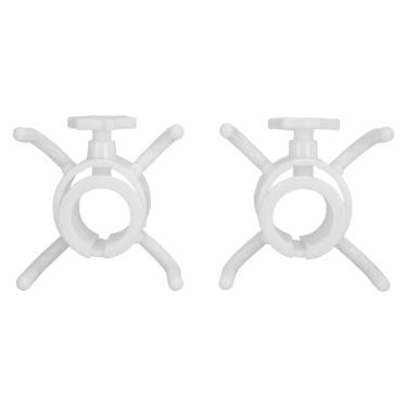 Imagem de Gancho de guarda -chuva de praia de plástico Altura ajustável Quatro cabides de garra para o pacote de óculos de sol do chapéu de toalha de praia ao ar livre 2pcs (Branco)