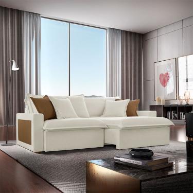 Imagem de Sofá Dallas Linho Dois Módulos de 90cm B15 Meu Sofá Online