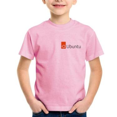 Imagem de Camiseta Infantil Ubuntu Linux - Foca na Moda, Rosa bebê, 12