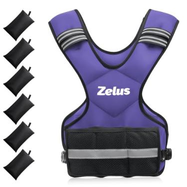 Imagem de ZELUS Colete pesado para homens e mulheres, conjunto de exercícios de peso corporal ajustável para exercícios, 1,8 a 4,5 kg / 5 a 9 kg / 9 a 14,5 kg com 6 pesos de ferro e areia para treinamento de