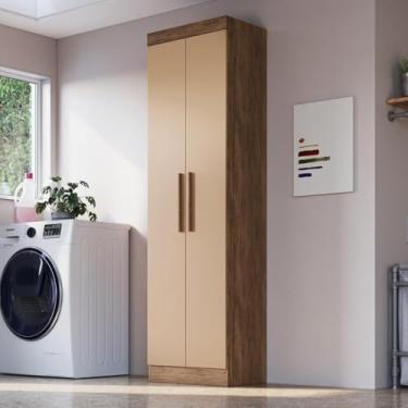 Imagem de Armário Multiuso de Lavanderia 2 Portas Multimóveis Cr35264 Castanho/nude