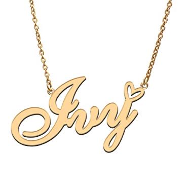 Imagem de RONKAH Colar de nome personalizado personalizado com coração colar de nome personalizado para mulheres colar de moda pessoal melhor presente para menina, mãe, filha, amizade, Natal, aniversário,