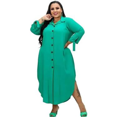 Imagem de Chamise Longo Plus Size - ZIEM, Verde bandeira, G1 (48/50/52)