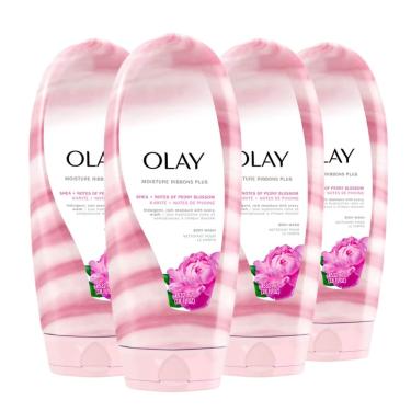 Imagem de Sabonete líquido Olay Moisture Ribbons Plus Shea 532 ml (pacote com 4)