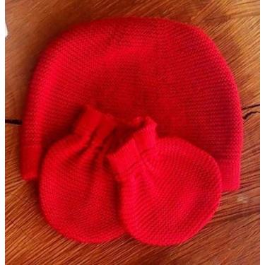 Imagem de Touca e Luva Bebe - locomotiva, Vermelho