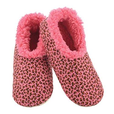 Imagem de Snoozies Meias femininas forradas com sherpa – Pantufas fofas e fofas com sola antiderrapante – Pantufas femininas quentes, Rosa 4, Large