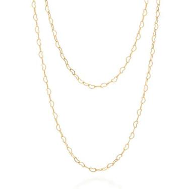 Imagem de Colar Duplo Rommanel Banhado A Ouro 18k Formada Por Corações 531131