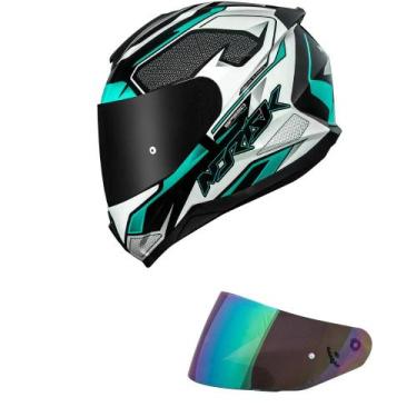 Imagem de Capacete Norisk Razor Speed Max Preto e Verde Mais Viseira Camaleão, 5