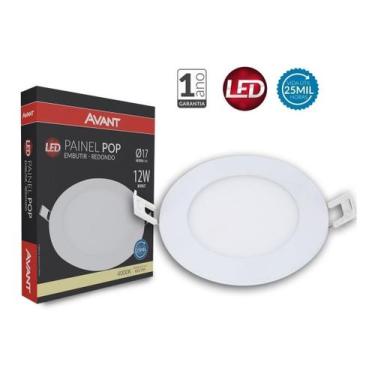Imagem de Plafon Led 12w 160mm Redondo Embutir Branco Neutro 4000k - Avant