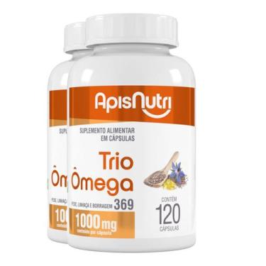 Imagem de Kit 2 Trio Omega 3, 6 e 9 Apisnutri 1000mg 120 cápsulas