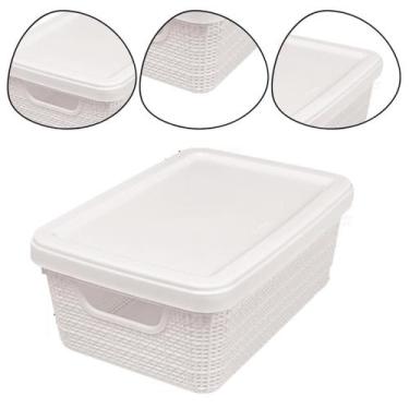 Imagem de Caixa Organizadora Juta 5 Litros Com Tampa Jaguar Cor Bege