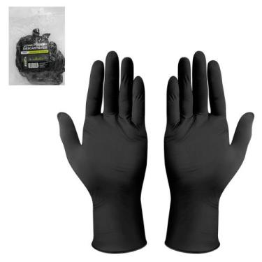 Imagem de Luva de pvc descartavel estetica automotiva preta tamanho xl 10 pecas 