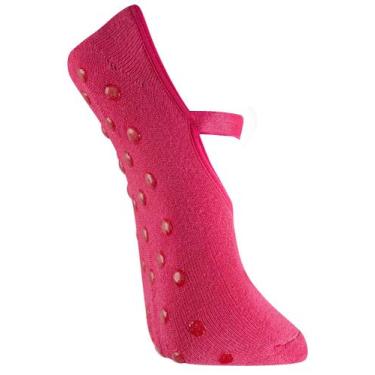 Imagem de Meia Hidro Sapatilha Antiderrapante Pilates Com Elástico Cor Rosa - Ha