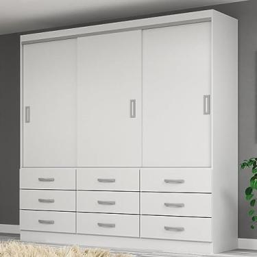 Imagem de Guarda Roupa Casal 3 Portas 9 Gavetas Isabela Branco