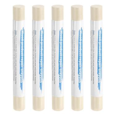 Imagem de HARFINGTON 5 peças de bastões de enchimento de madeira, cera de madeira, retoque de móveis, gizes de cera de reparo para madeira, carvalho branco