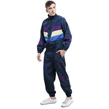 Imagem de 80s Shell Suit Vintage Sportswear Retro Fashion Tracksuits Costume Outfits. Men Cosplay Costume Size Chart inch/cm Men S Height 5 i5 -5 i7 /165-170, Bust 33-36 /84-92, Waist 28-30 /72-77, Hips 34-36 /84-92. Men M Height 5 i7 -5 i9 /170-175, Bust 37-40 /94-102, Waist 32-34 /82-87, Hips 37-40 /94-102.