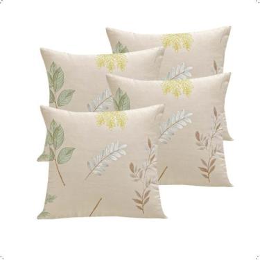 Imagem de Kit 04 Capas Almofada Estampada Line 45x45cm Natives Hipercal 180 Fios