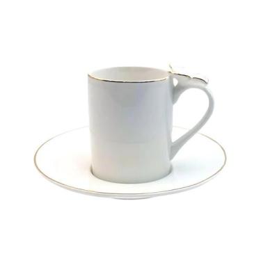 Imagem de Conjunto De Xícaras Para Chá Com Pires Em Porcelana Ramoudie Com 8 Peç