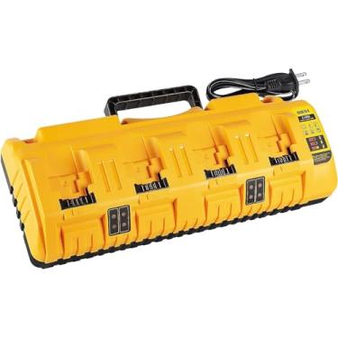 Imagem de TeenPower Carregador De Bateria De Substituição 12/20 V Max Para Dewalt Dcb104 Compatível Com Bateria De Lítio 12 V 20 V Max Dcb124 Dcb205 Dcb204 Dcb606 Carregador De 4 Portas De Carregamento Simult