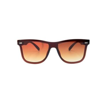 Imagem de Óculos de Sol Modelo Olimpia Escuro Acetato Italiano Lente Inteira Original Premium Retro Classico Vintage Quadrado UV400 Feminino e Masculino Unissex (Marrom Degrade)