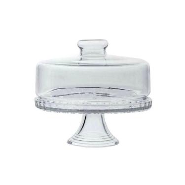 Imagem de Boleira Com Tampa E Pedestal, Prato Para Bolo De Vidro