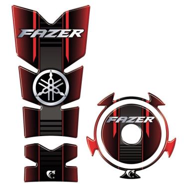 Imagem de Kit Protetor Tanque E Bocal Adesivo Moto Yamaha Fz15 Ano 2022/2023 Vermelho
