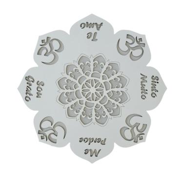 Imagem de Enfeite Mandala Sou Grato, Te Amo, Sinto Muito, Me Perdoe - Branco 20x20