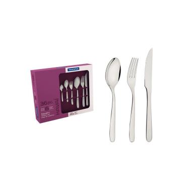 Imagem de Faqueiro Havaí Aço Inox Facas Para Churrasco Acabamento Brilho Detalhes No Cabo 36 Pçs