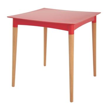 Imagem de Mesa Quadrada Tramontina Diana Vermelha Em Polipropileno Com Pernas De Madeira Tramontina