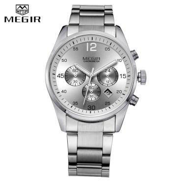 Imagem de Relógio Masculino Megir 2010 à Prova D'água Prata