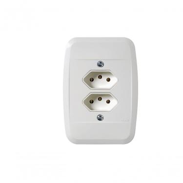 Imagem de Tomada Embutir Dupla 2p+t 20a Placa Branca 40115 - Pezzi
