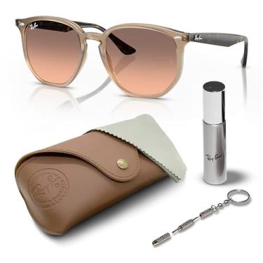 Imagem de Ray-Ban RB4306 Óculos de sol quadrados redondos para homens e mulheres com kit oficial RAYBAN Eyewear, Armação Turtledove | Lente cinza gradiente rosa, 54 mm