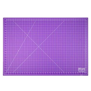 Imagem de Breman Precision Tapete de corte autorreparável de 61 x 91 cm – Tapetes de corte roxo/cinza de PVC de 5 lados para artesanato, costura, estofamento e projetos DIY – Design durável e antiderrapante com