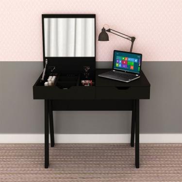 Imagem de Penteadeira Samira 1 Gaveta Preto - Pnr Móveis