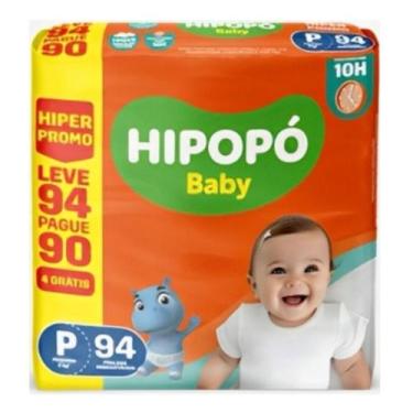 Imagem de Fralda Descartavel Hipopó Baby Hiper - Todos Os Tamanhos - Hipop, P 94