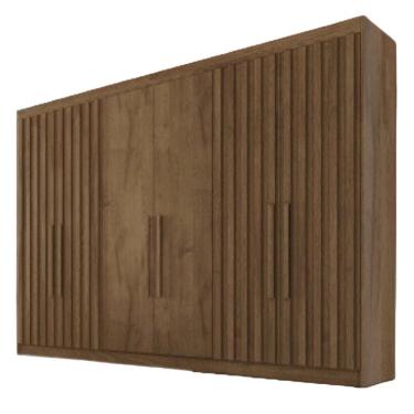 Imagem de Guarda Roupa 6 Portas 4 Portas Ripadas Potente com Ripado MDF - Móveis Europa