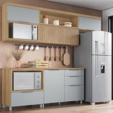 Imagem de Cozinha Completa Marquesa 5 Peças 4 Portas 4 Gavetas 3 Nichos 100% MDF