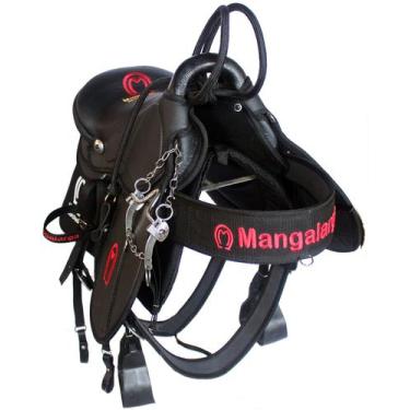 Imagem de Sela Australiana Completa Preta Arco TP + Manta Preta e Acessórios Mon