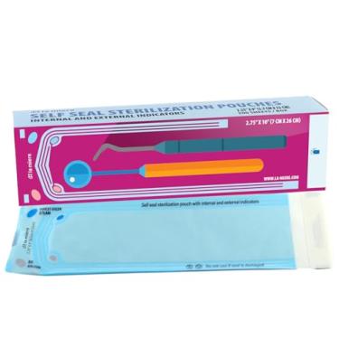 Imagem de LA MIERE 200 Sachês De Autoesterilização 2,25" X 9" Para Consultórios Odontológicos, Autoclave, Por Caixa, 1 Caixa Papel (2,25" 9")