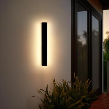 Imagem de Mikeru Luminárias De Parede Externas 23,6 Polegadas, 3000K/4500K/6000K, Três Cores, Arandelas Modernas, Luzes Invisíveis Acrílico Para Varanda
