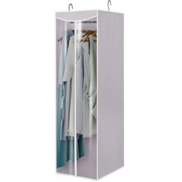 Imagem de STORAGEIDEAS Sacos Para Pendurar Roupas, Capa Longa Com Janela Transparente Fechada, Organizador De Guarda-Roupas, Cabideiro, Vestidos, Ternos, 1 Pacote, Cinza