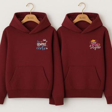 Imagem de Moletom Canguru Senhor Sempre Certo e Dona Da razão Meme Engraçados Na