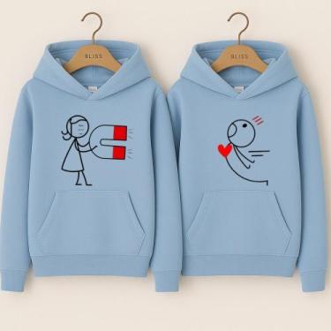 Imagem de Moletom Canguru Casal Imã Coração Dias Dos Namorados Esposo Noivo Casa