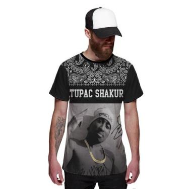 Imagem de Camiseta Masculina Tupac Shakur 2pac Swag Rapper - Di Nuevo, XG, Preto