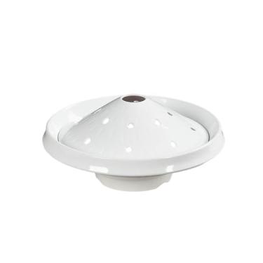 Imagem de TROSIQUANJIA Utensílios de mesa esmaltados delicados de estilo nórdico com personalidade criativa redonda - prato de gelo seco de 26,7 cm com rede [branco]