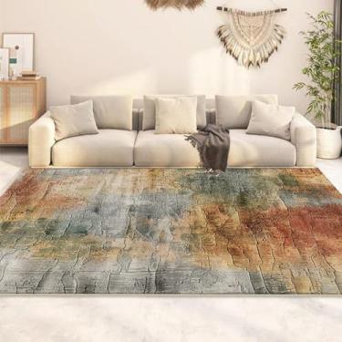 Imagem de Tapete abstrato fácil de limpar para sala de estar, sofá, área de estar, carpete grande, quarto, vestiário, tapete lavável (3,9 x 5,2 pés (120 x 160 cm) / CX037-Flannel-8)