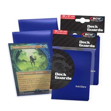 Imagem de BCW Deck Guard - Capas para cartas azuis foscas duplas | Livre de ácido, seguro para arquivo, sem PVC | Acabamento fosco antirreflexo | Serve para cartas de jogo padrão de 6,5 x 8,5 cm | Capas