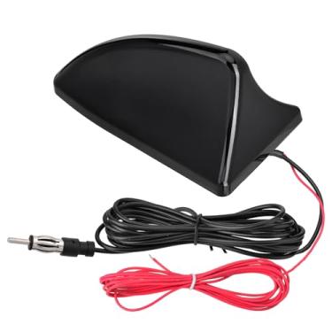Imagem de Eightwood Antena de rádio veicular Shark Fin, antena FM AM de montagem universal no teto com fio de alimentação de 12 V para veículo carro, caminhão, SUV, receptor de rádio estéreo,
